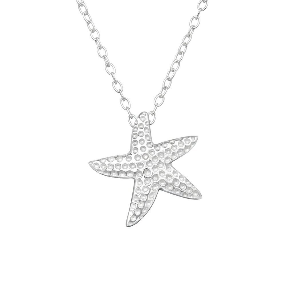 Sterling Silver Starfish Necklace | Coastal Pendant 925
